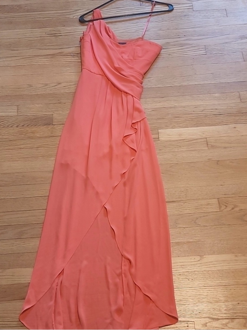 BCBGMaxAzria Coral High-Low One-Shoulder Gown size 0